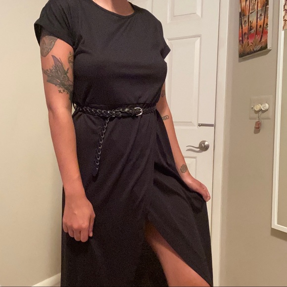 T-shirt Dress with Slit - Picture 1 of 3